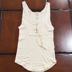 We The Free Cream Lace-Up Tank Top
